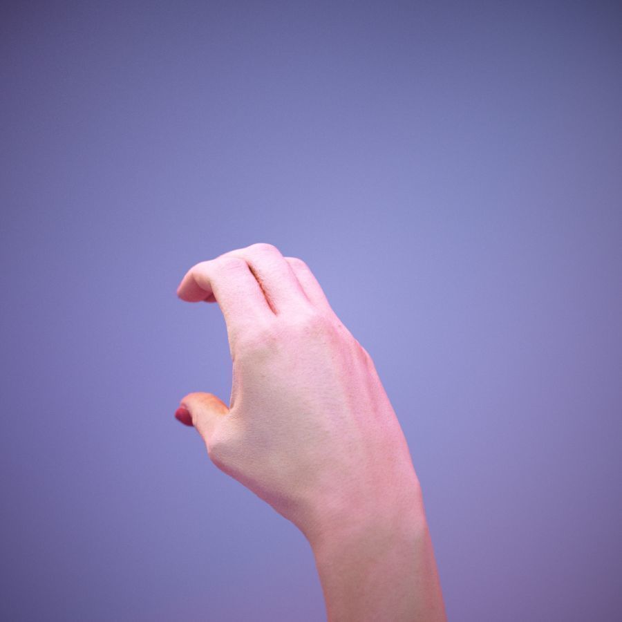 Sign Alphabet C 3D model_10