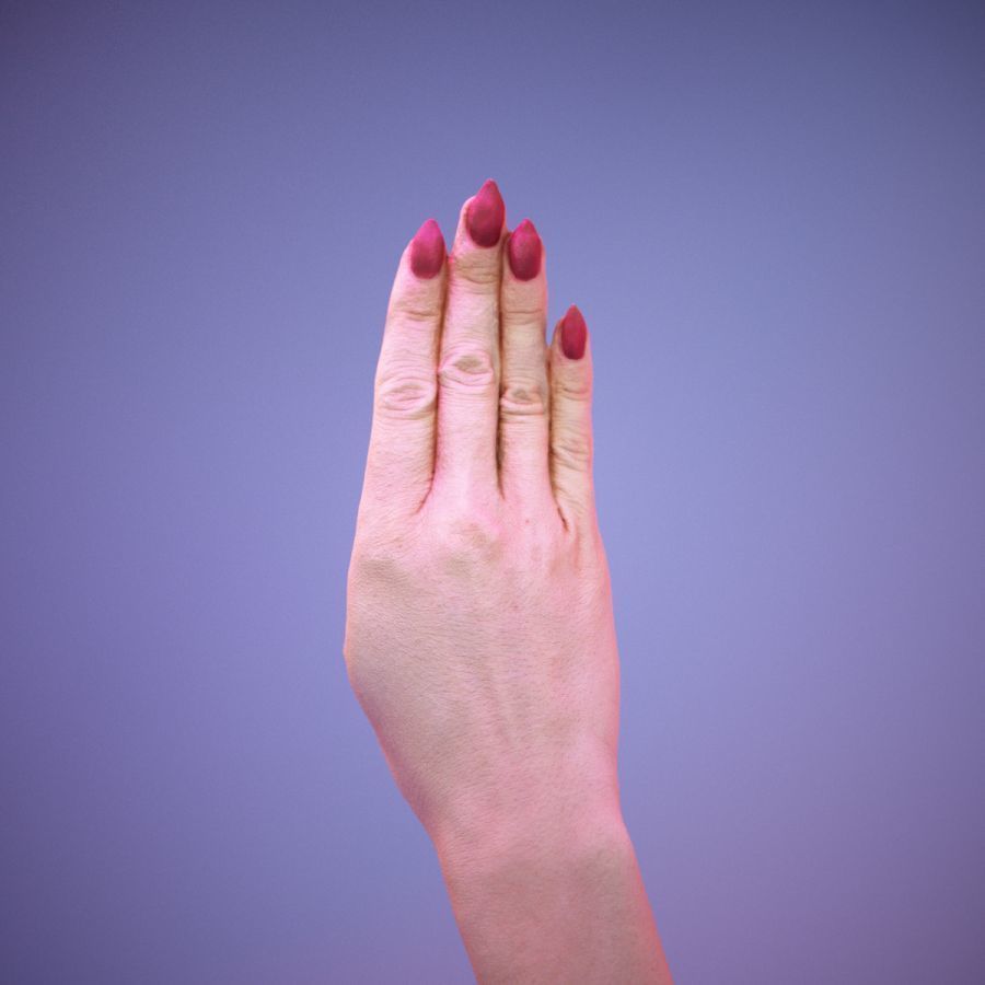 Sign Alphabet B 3D model_7