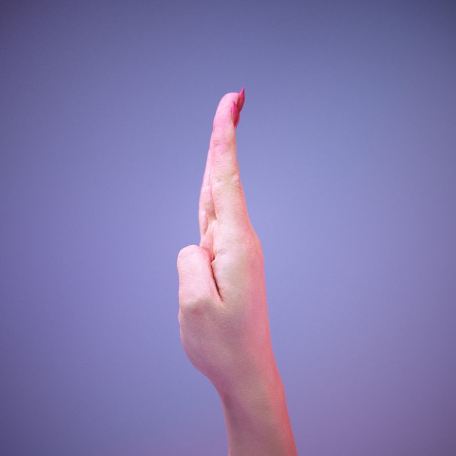 Sign Alphabet B 3D model_10