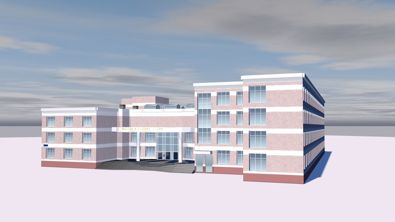 IT Centre Low-poly 3D model_1