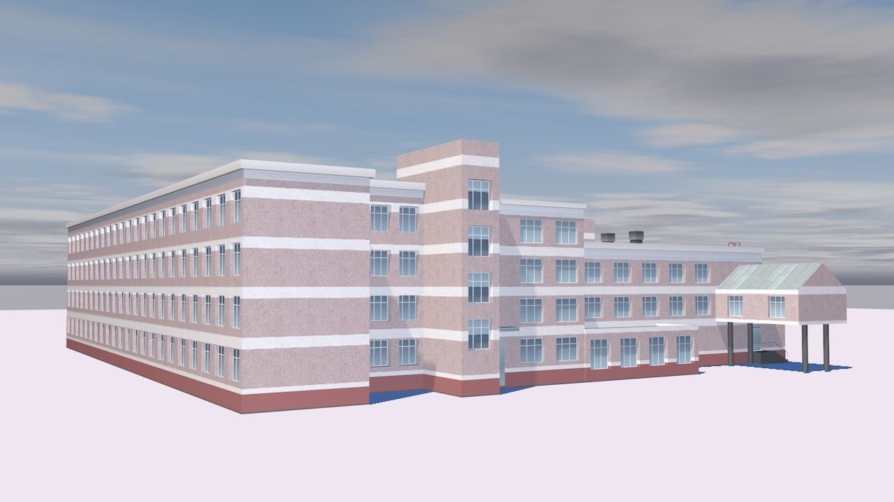 IT Centre Low-poly 3D model_4