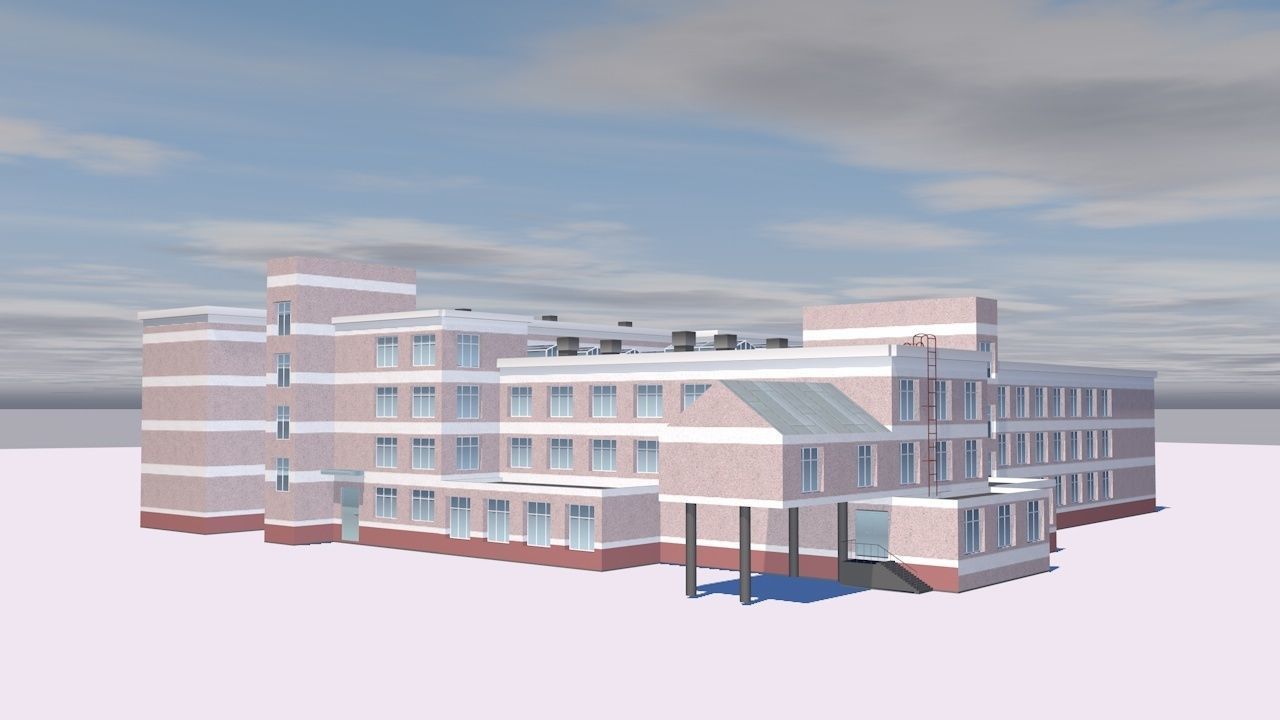 IT Centre Low-poly 3D model_5