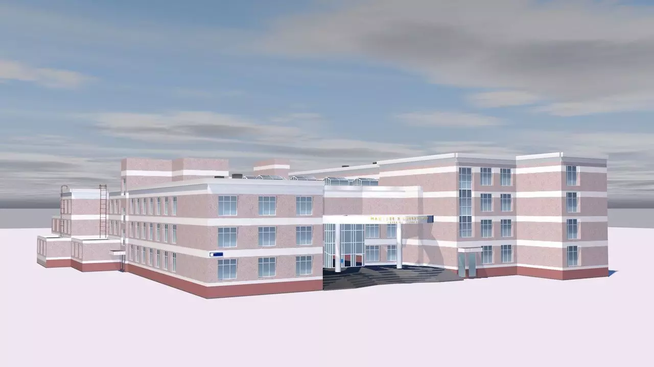 IT Centre Low-poly 3D model_0