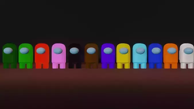 Among us characters RIG Free low-poly 3D model
