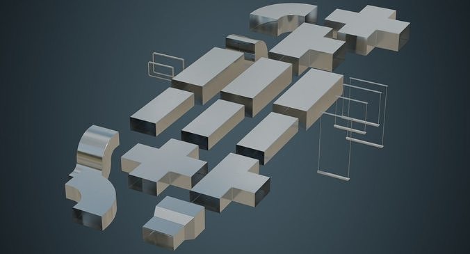 HVAC Duct 1A Low-poly 3D model