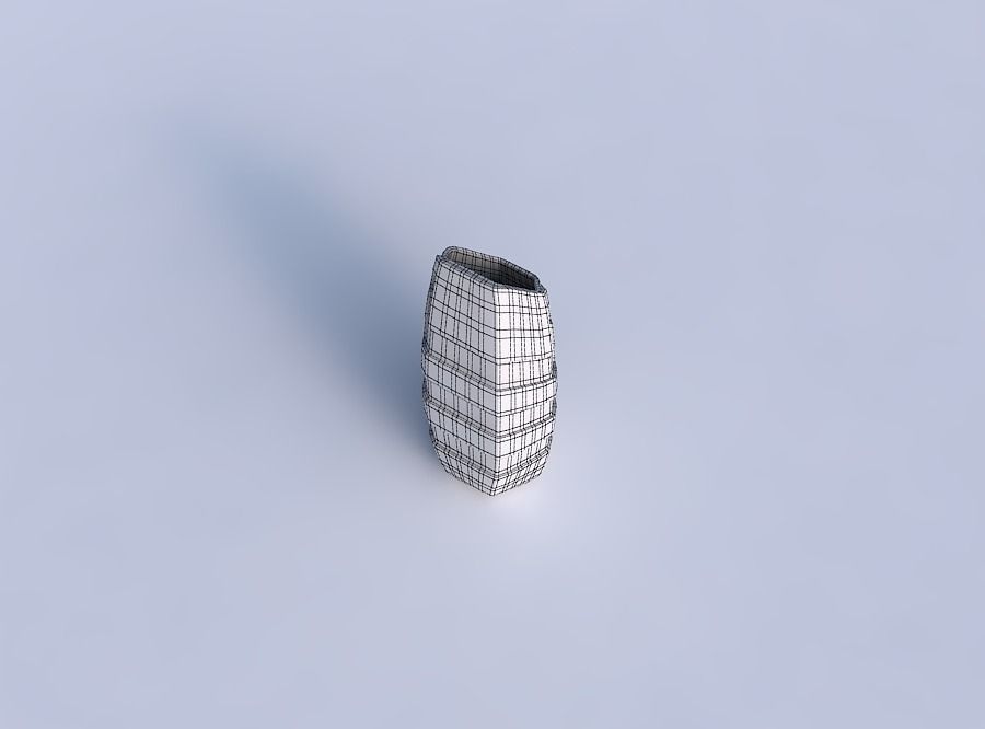 Vase bent hexagon with sharp ribbons 3D print model_6