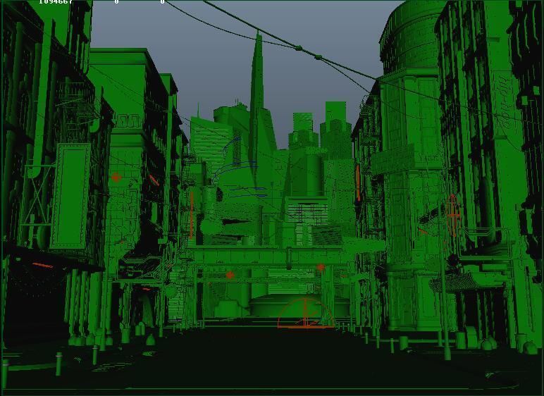 cyber city street 3D model_3
