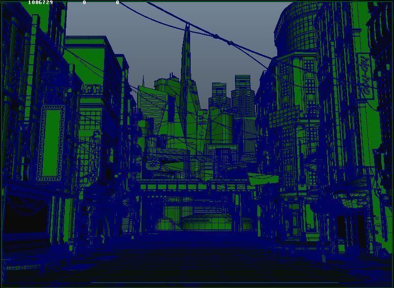 cyber city street 3D model_4