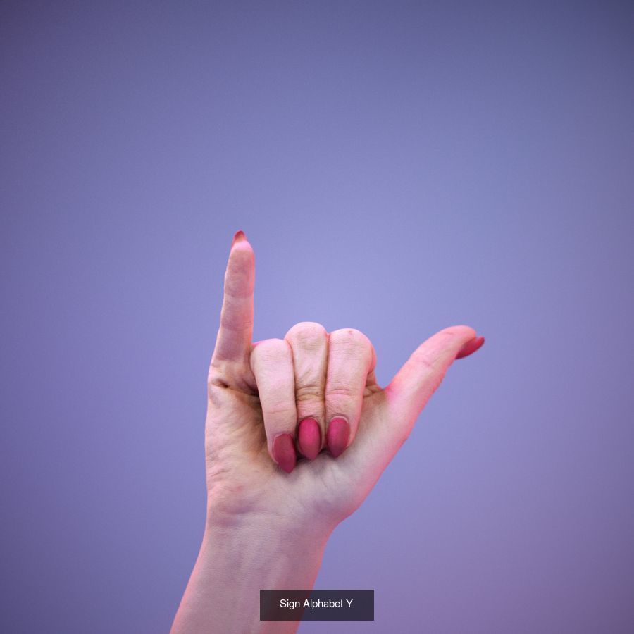American Sign Language Alphabet and Numbers 3D Model Collection_16