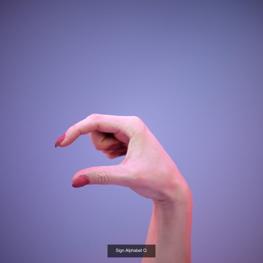 American Sign Language Alphabet and Numbers 3D Model Collection_24