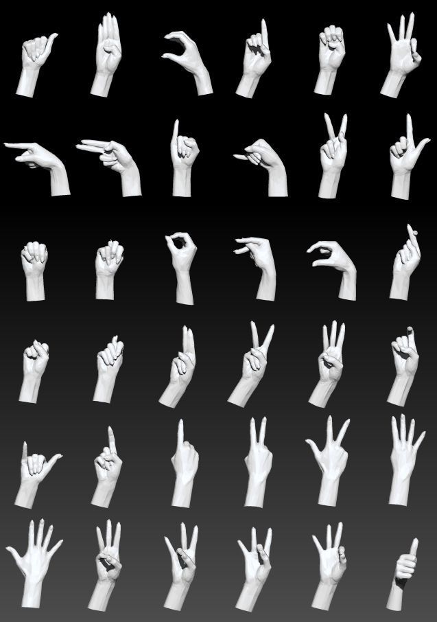 American Sign Language Alphabet and Numbers 3D Model Collection_2