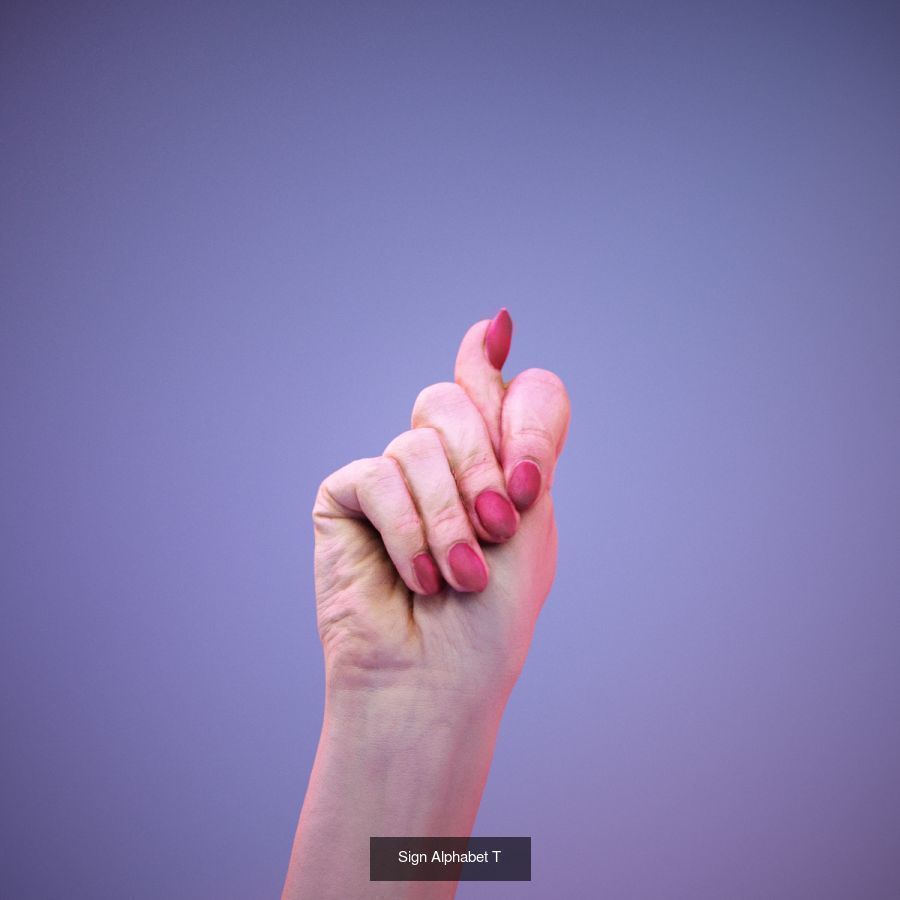 American Sign Language Alphabet and Numbers 3D Model Collection_21