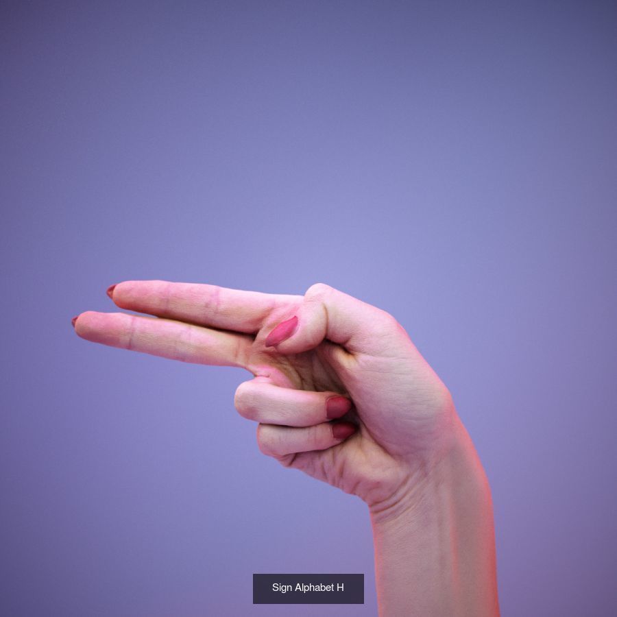 American Sign Language Alphabet and Numbers 3D Model Collection_33