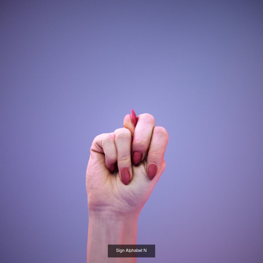 American Sign Language Alphabet and Numbers 3D Model Collection_27