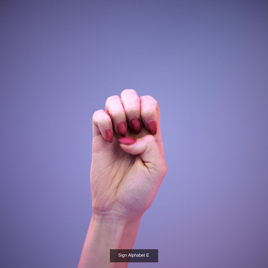 American Sign Language Alphabet and Numbers 3D Model Collection_36