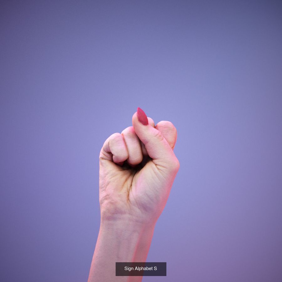 American Sign Language Alphabet and Numbers 3D Model Collection_22