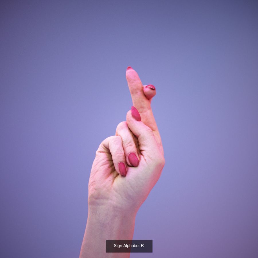 American Sign Language Alphabet and Numbers 3D Model Collection_23