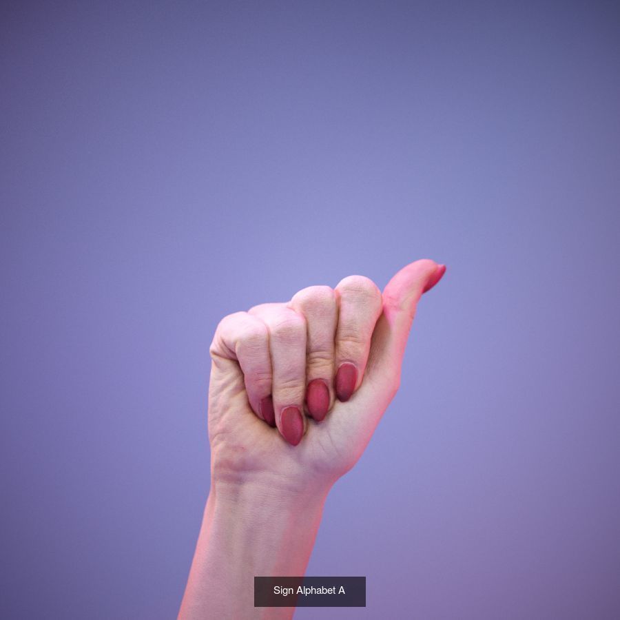 American Sign Language Alphabet and Numbers 3D Model Collection_40