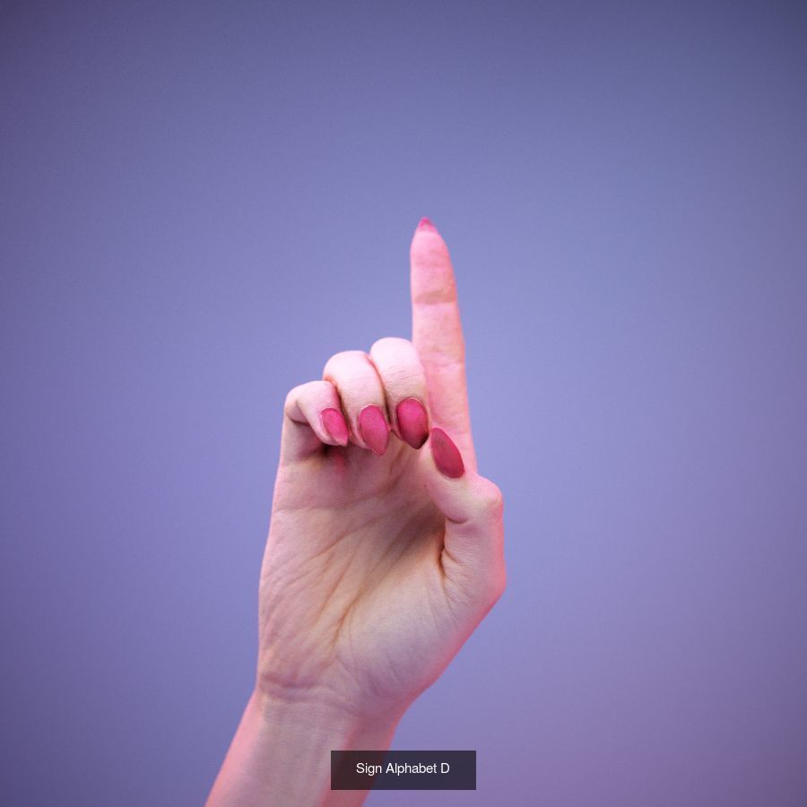 American Sign Language Alphabet and Numbers 3D Model Collection_37