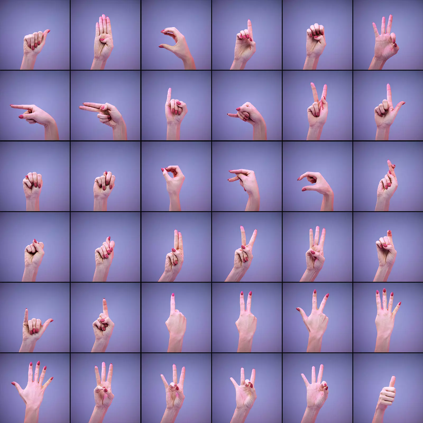 American Sign Language Alphabet and Numbers 3D Model Collection_0