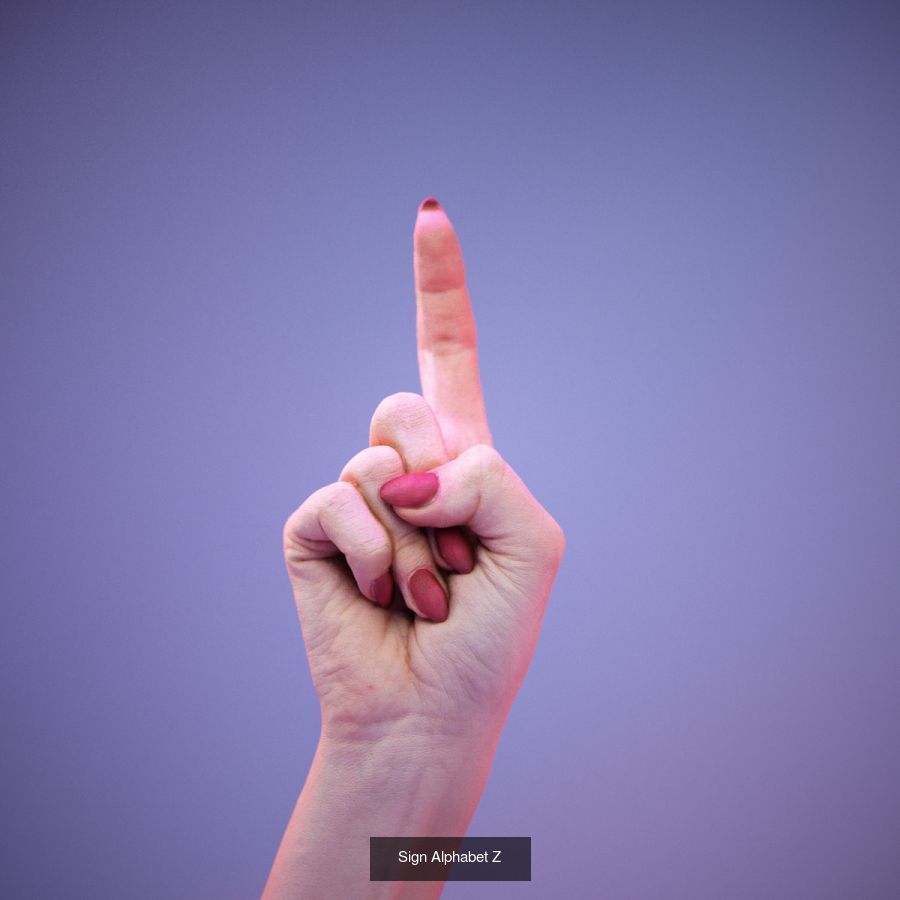 American Sign Language Alphabet and Numbers 3D Model Collection_15