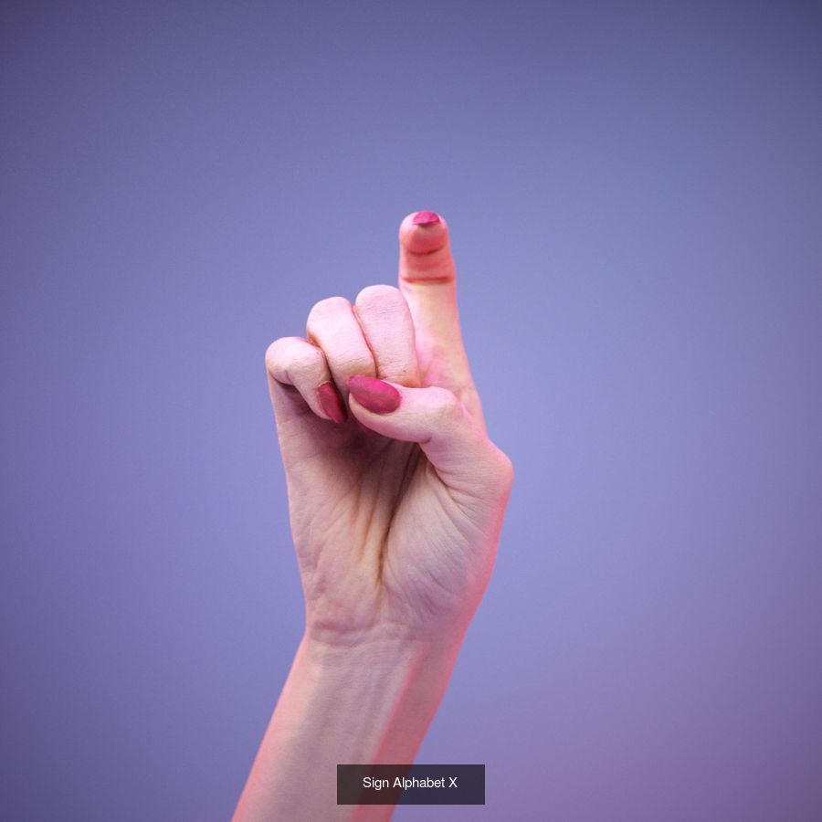 American Sign Language Alphabet and Numbers 3D Model Collection_17