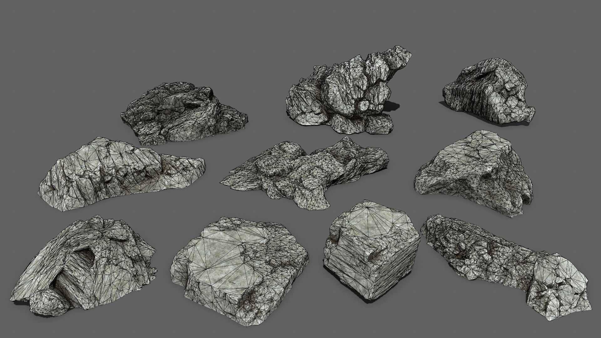 Rock set 1 Low-poly 3D model_21