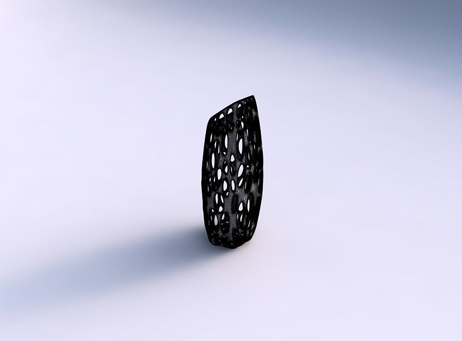 Vase bent hexagon with smooth organic lattice 3D print model_5