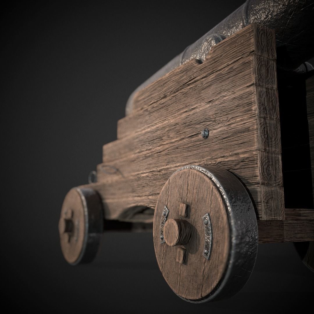 Medieval Cannon 4k PBR Low-poly 3D model_4