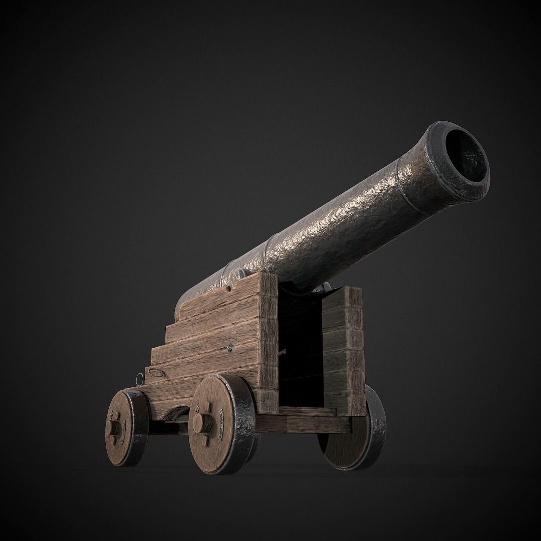 Medieval Cannon 4k PBR Low-poly 3D model_2