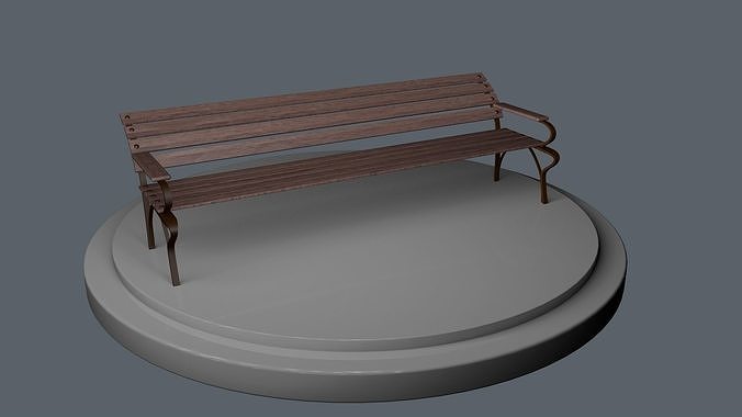Classic Vintage Russian style wooden bench with 8k textures Low-poly 3D model