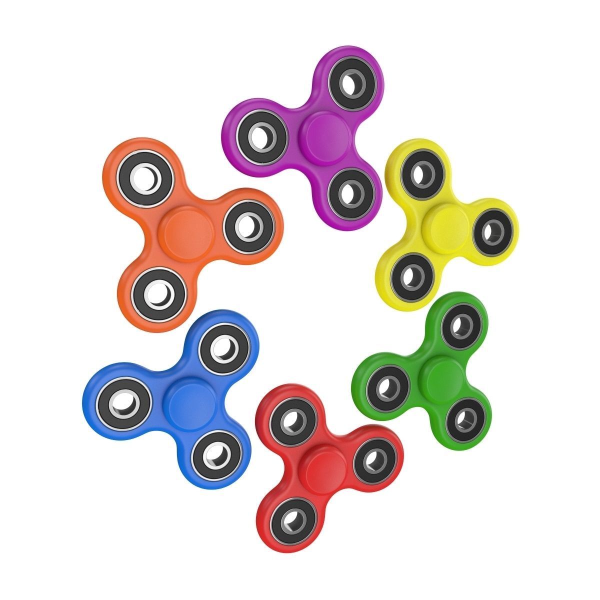 Fidget Spinner 6 Colors 3D model_2