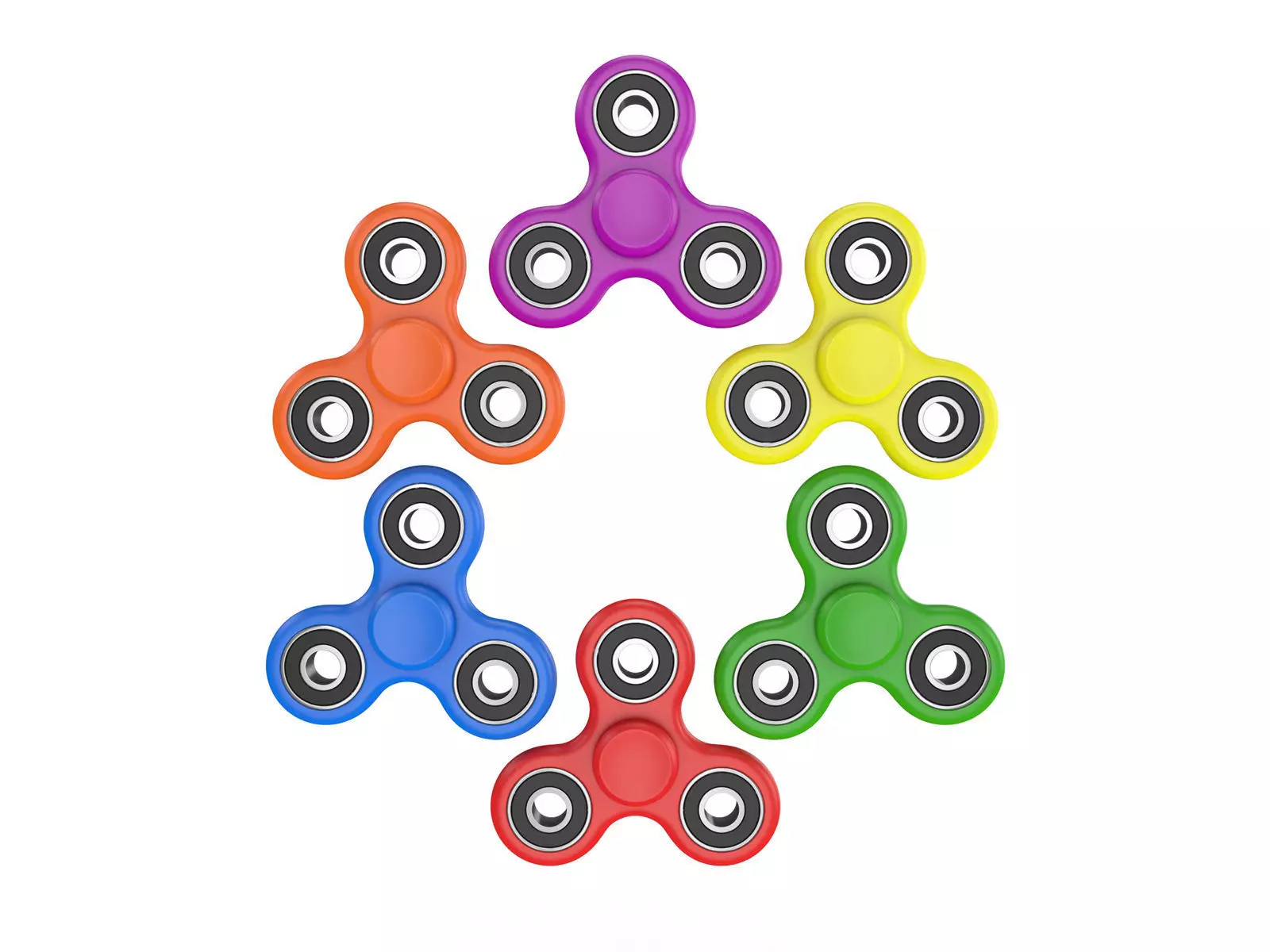 Fidget Spinner 6 Colors 3D model_0