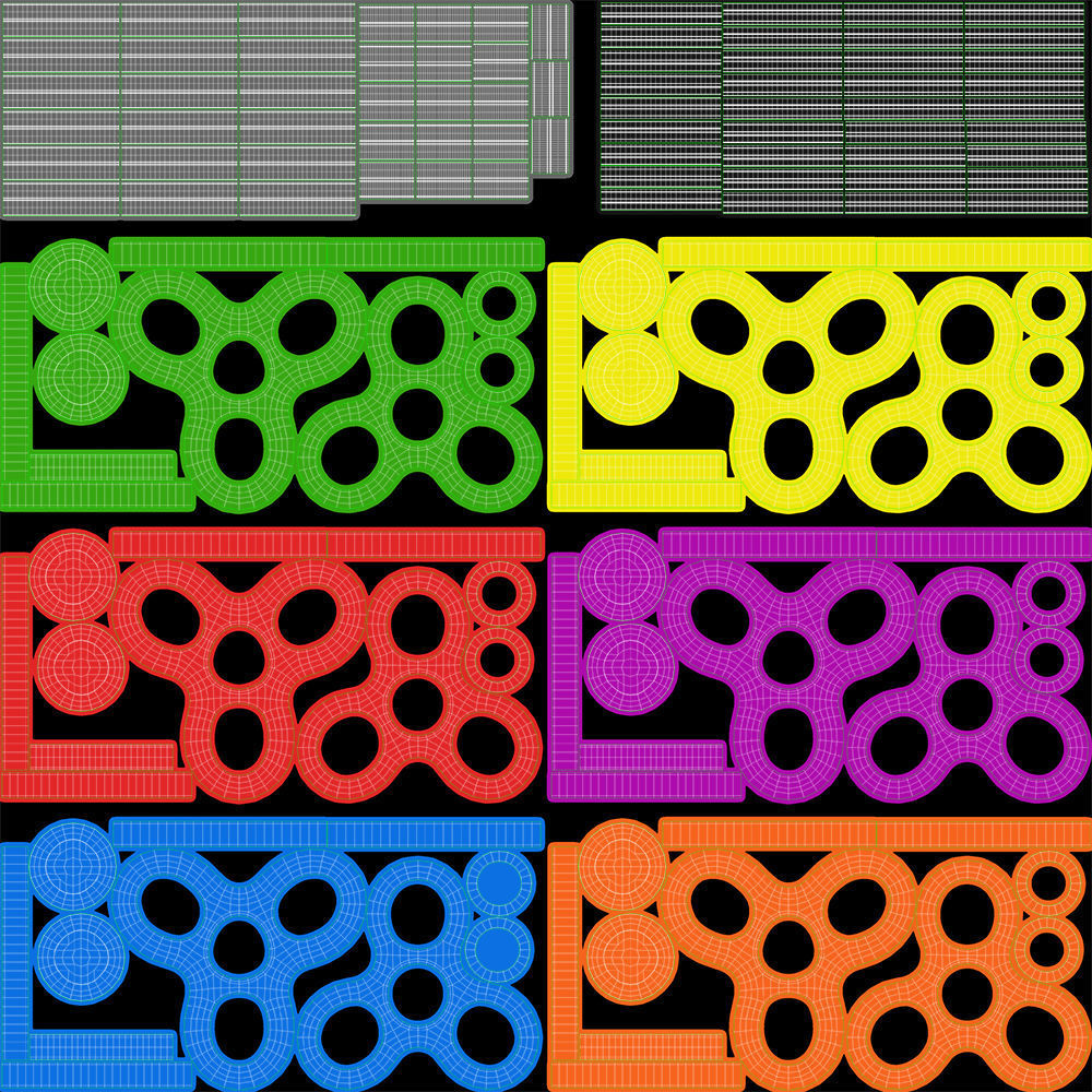 Fidget Spinner 6 Colors 3D model_9