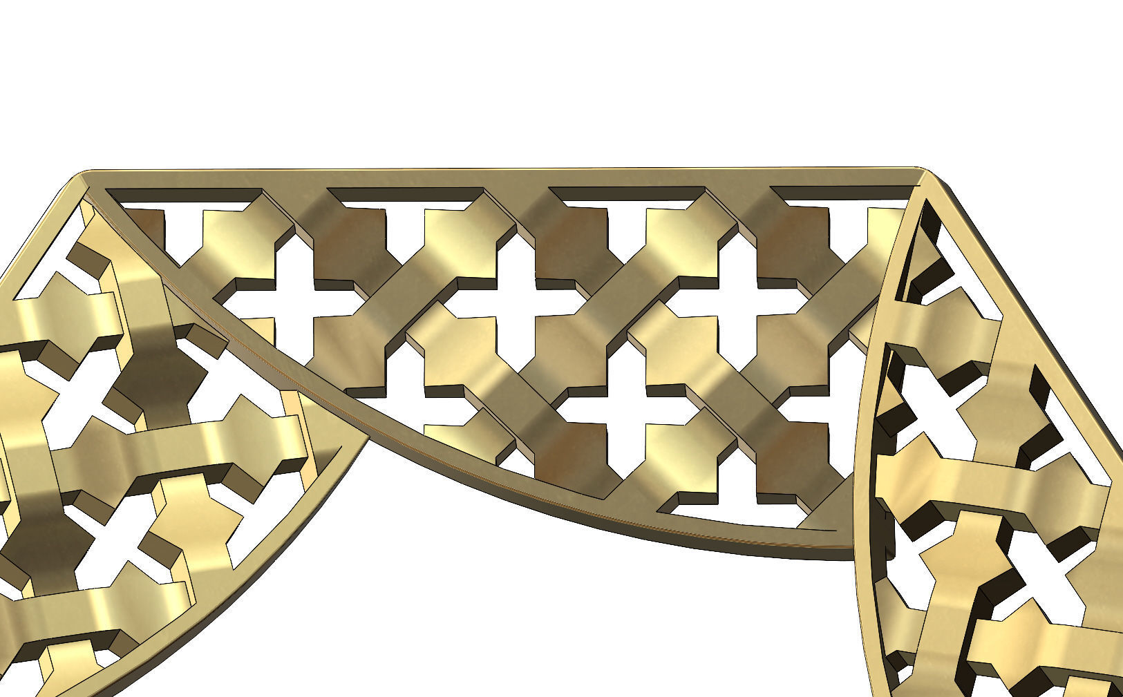 Hexagonal pattern moucharabieh pendant  3D print model_8