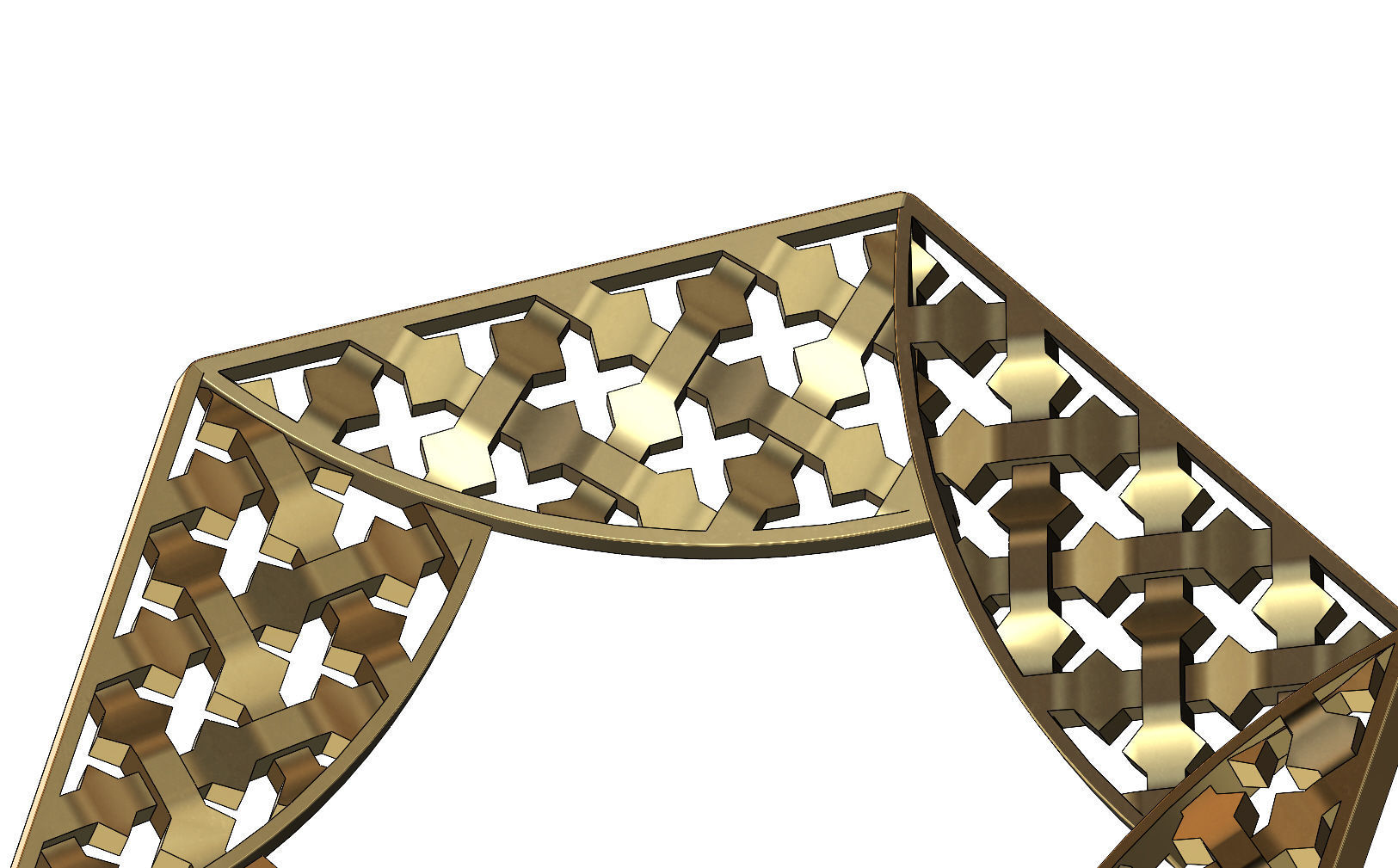Hexagonal pattern moucharabieh pendant  3D print model_7