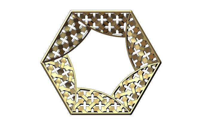 Hexagonal pattern moucharabieh pendant  3D print model