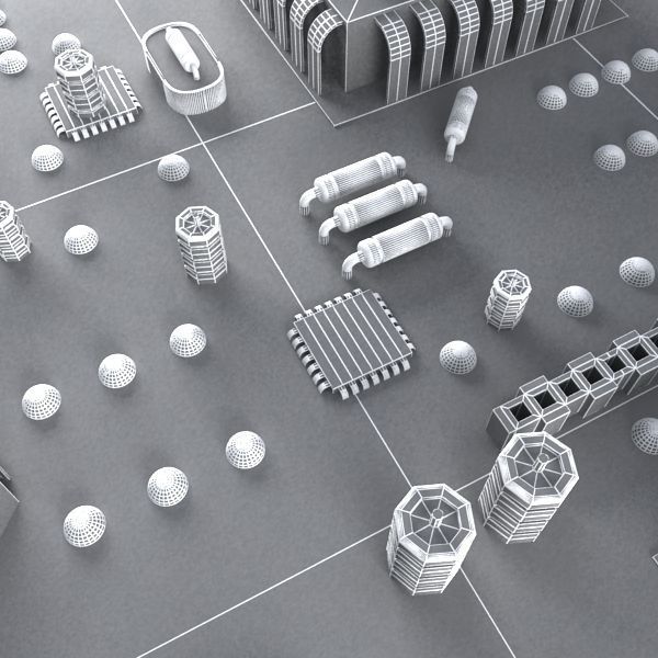 HD Circuit Board City 3D model_8
