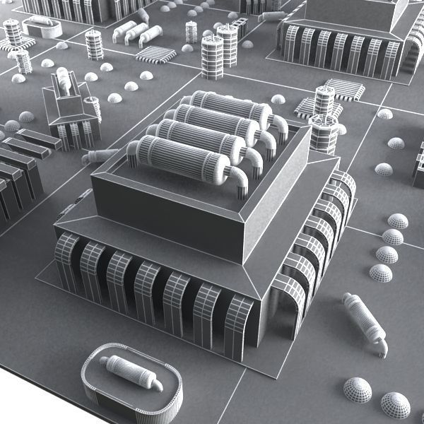 HD Circuit Board City 3D model_7