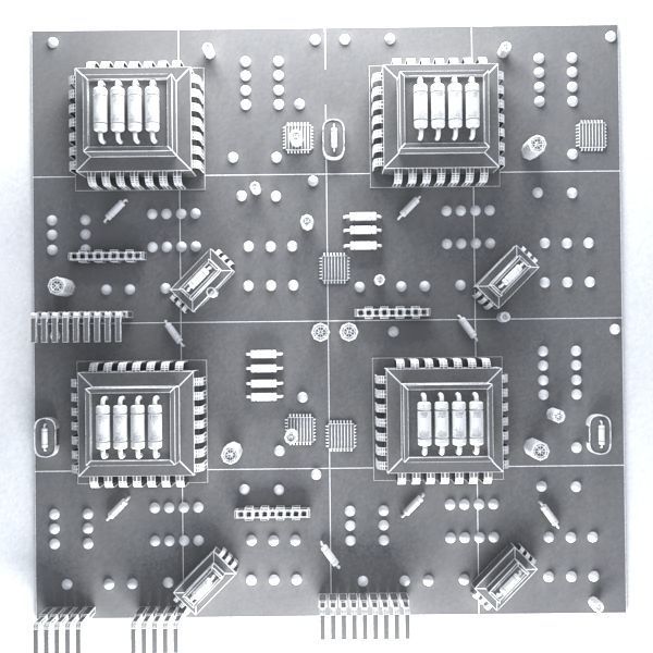 HD Circuit Board City 3D model_6