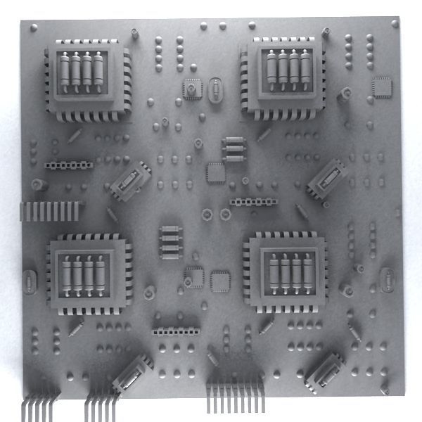 HD Circuit Board City 3D model_5