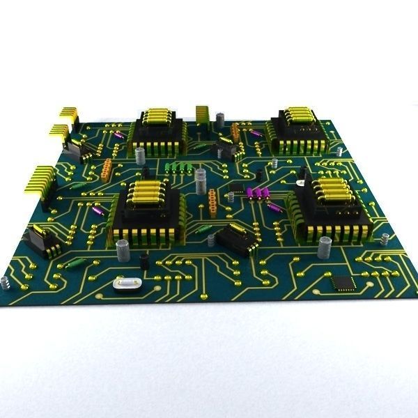 HD Circuit Board City 3D model_4