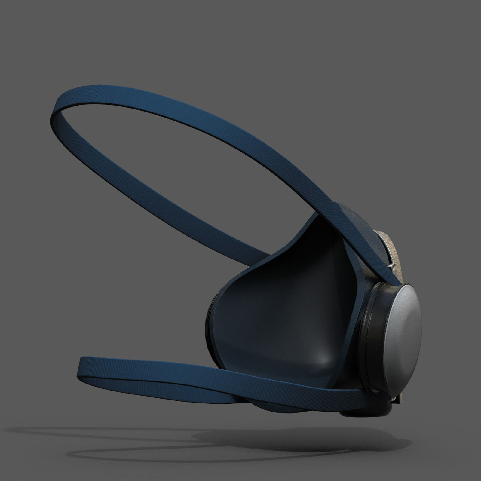 Gas mask respirator military combat  Low-poly 3D model_6