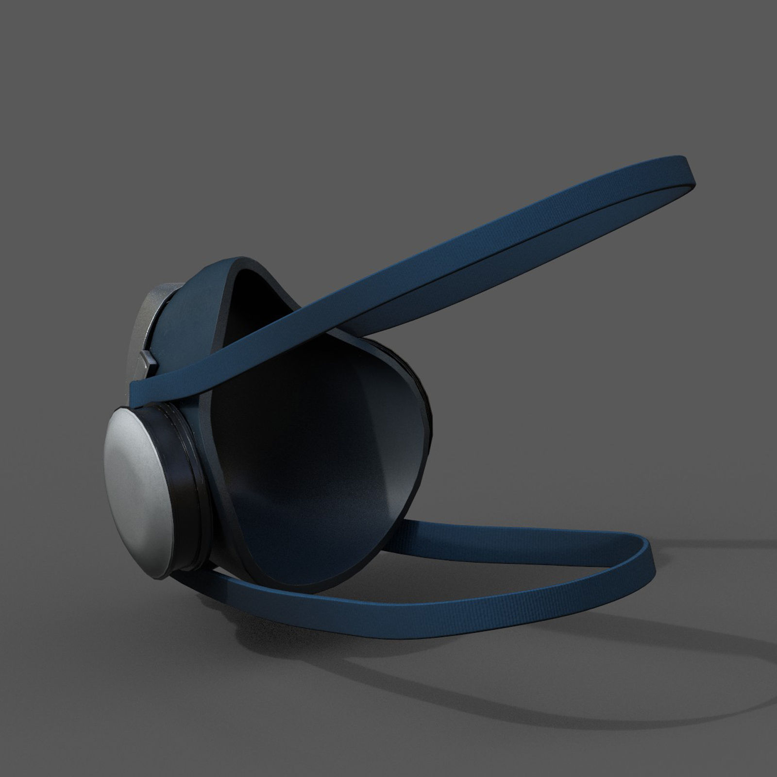 Gas mask respirator military combat  Low-poly 3D model_7