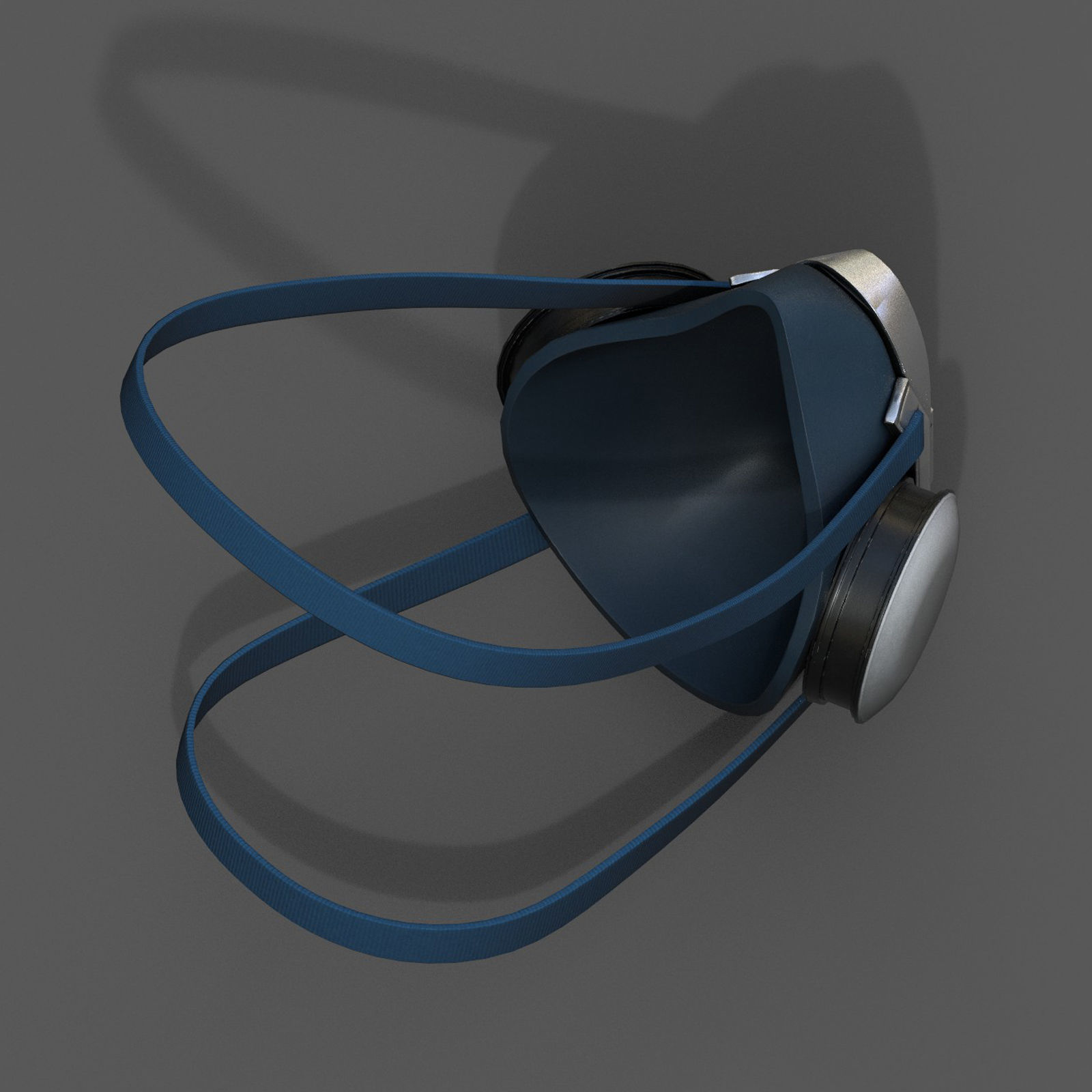 Gas mask respirator military combat  Low-poly 3D model_9