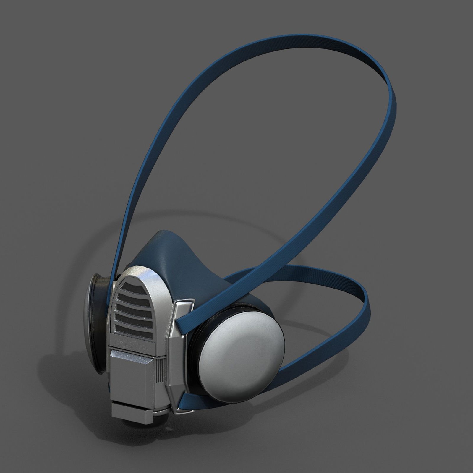 Gas mask respirator military combat  Low-poly 3D model_4