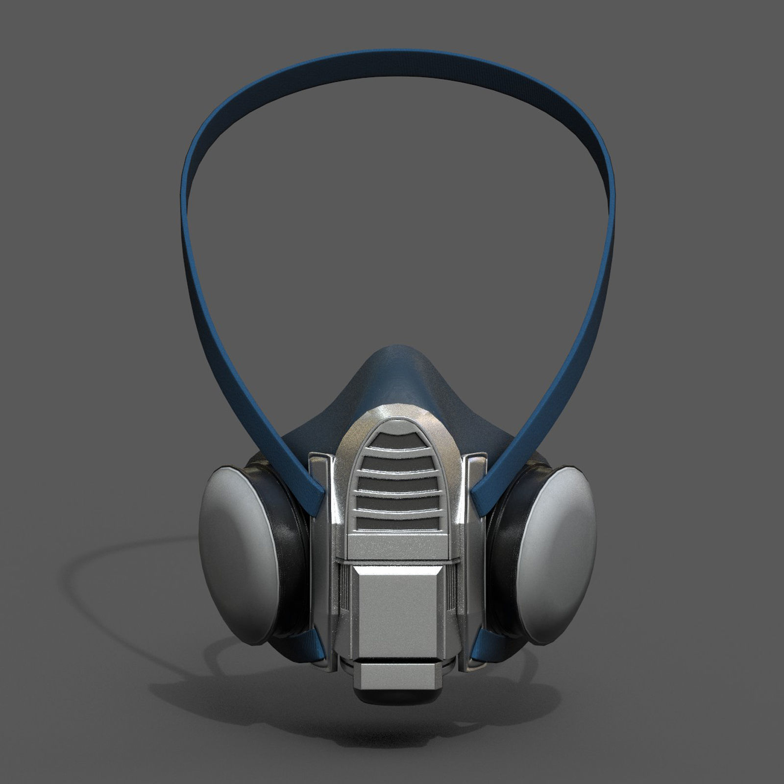 Gas mask respirator military combat  Low-poly 3D model_1