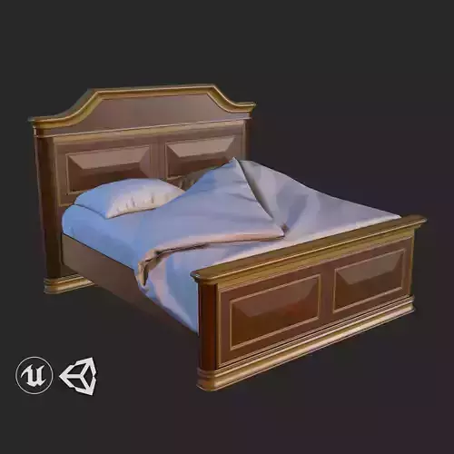 Vintage Furniture Bed PBR Game Ready