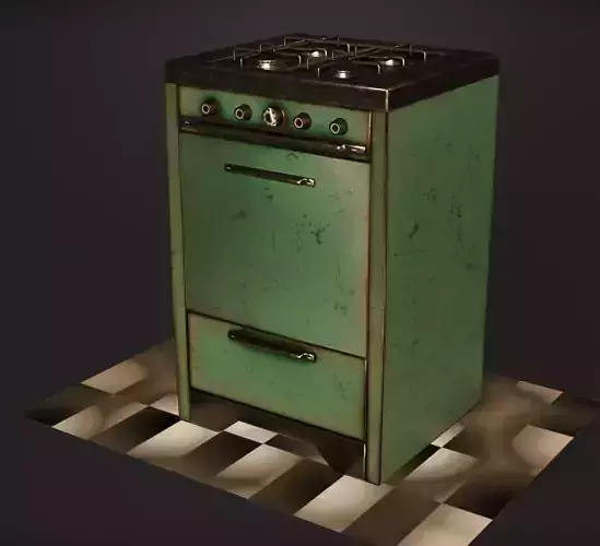Gas Stove  low-poly 3d model  PBR