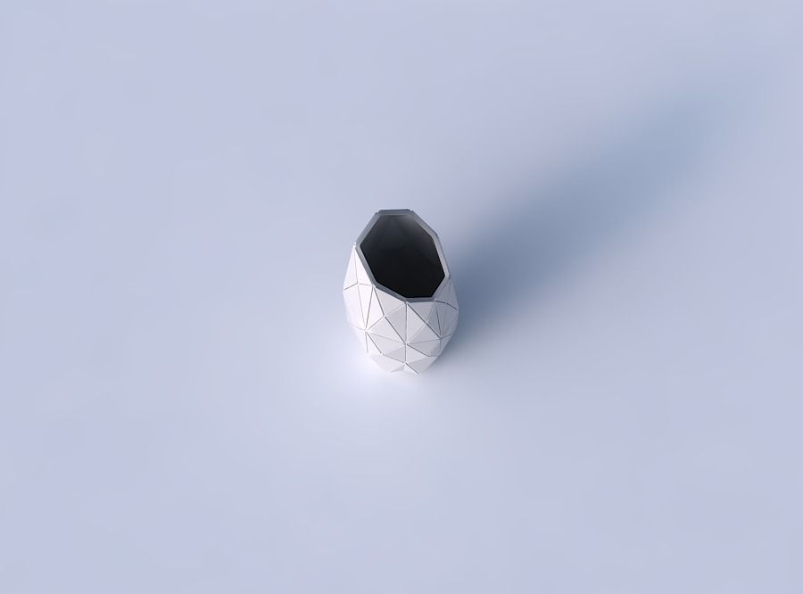 Vase bent hexagon with triangle plates 3D print model_2